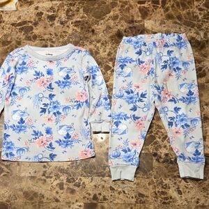 Janie And Jack Disney Cinderella Kids Pajama Set - Blue and Pink Floral